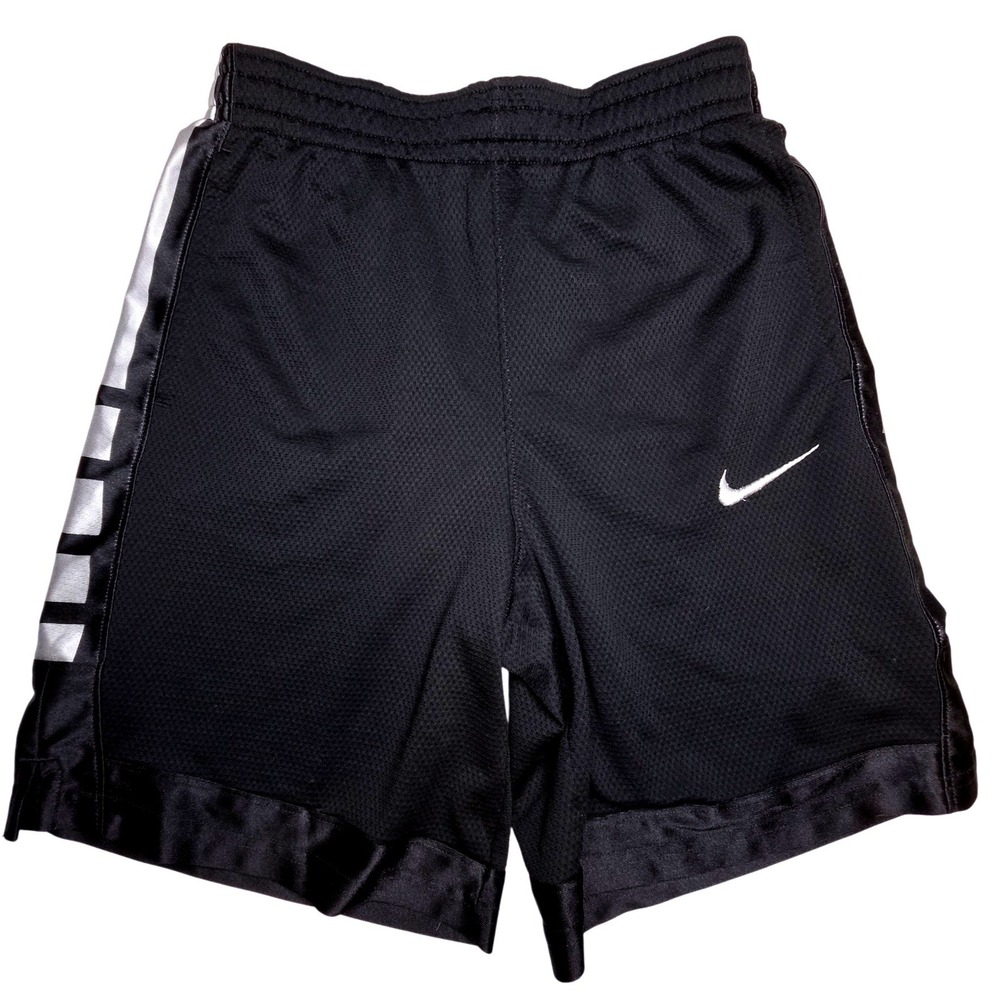 Nike Elite Basketball Shorts Black Silver Dri-FIT Mesh Mens Large